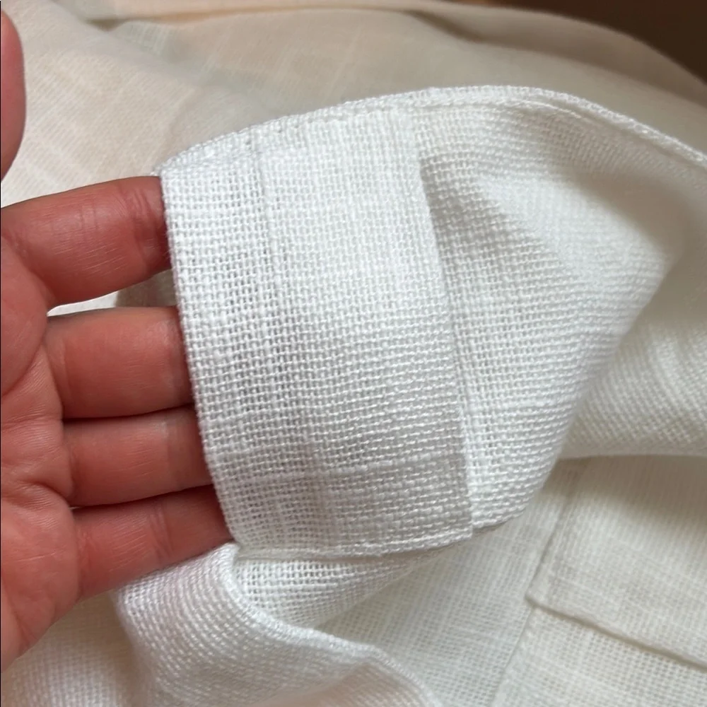 QUINCE Cotton Sheer Curtain Set 2 Panels White 48x108